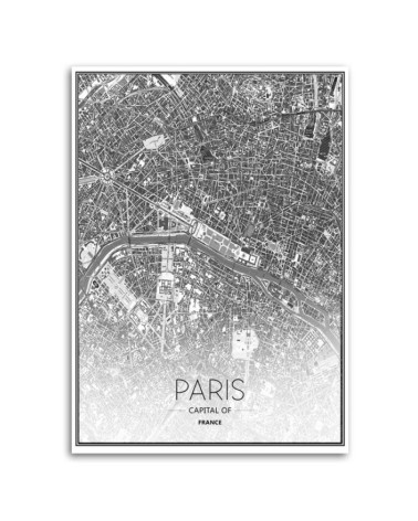 Leinwandbild modern - Paris - Stadtplan | Feeby