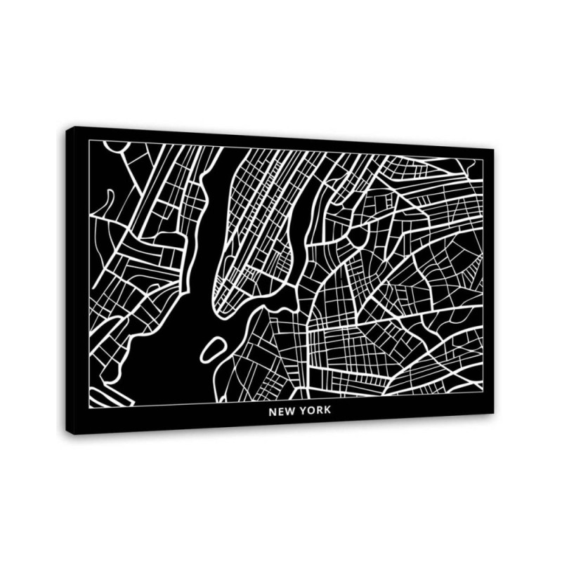 Bild auf Leinwand - New York - Stadtplan | Feeby