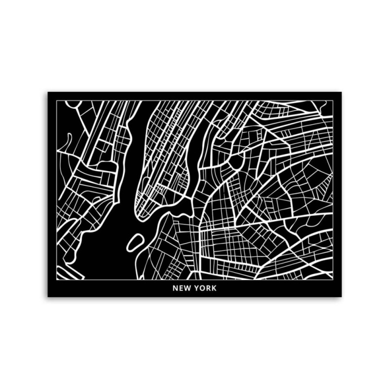 Bild auf Leinwand - New York - Stadtplan | Feeby