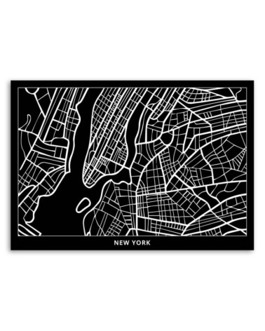 Bild auf Leinwand - New York - Stadtplan | Feeby