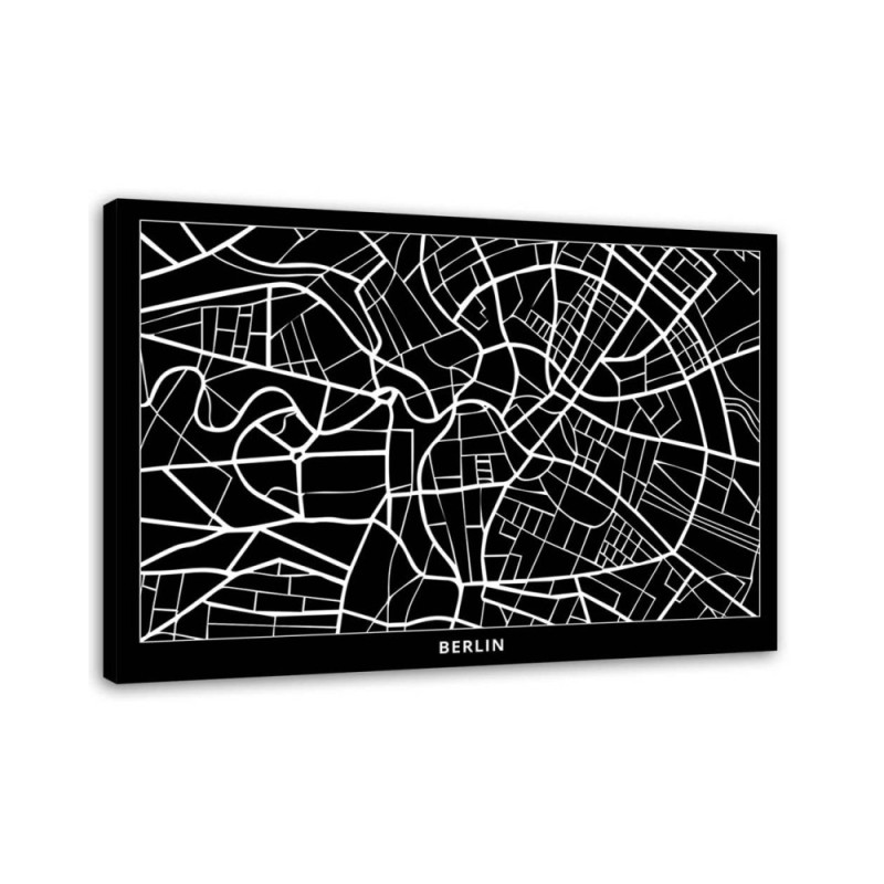 Leinwandbild modern - Berlin - Stadtplan | Feeby