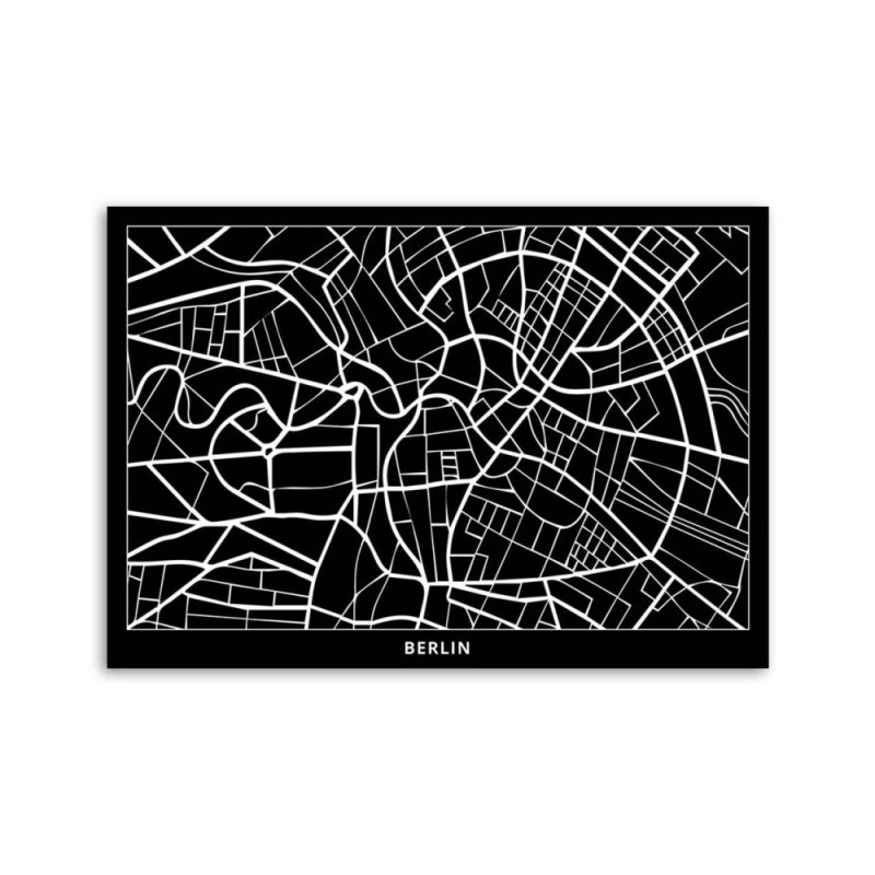 Leinwandbild modern - Berlin - Stadtplan | Feeby