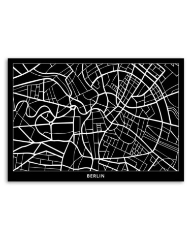 Leinwandbild modern - Berlin - Stadtplan | Feeby