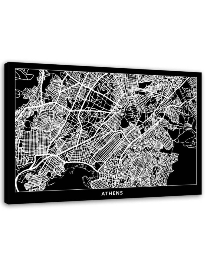 Leinwandbild - Athen - Stadtplan | Feeby