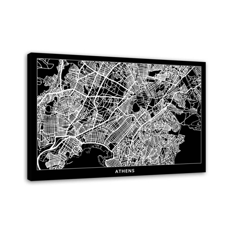 Leinwandbild - Athen - Stadtplan | Feeby