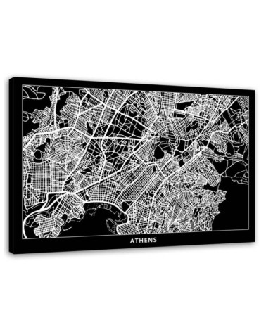 Leinwandbild - Athen - Stadtplan | Feeby