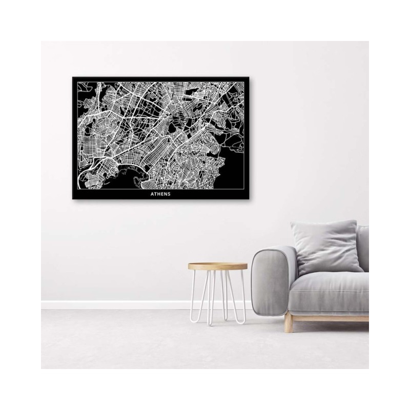 Leinwandbild - Athen - Stadtplan | Feeby