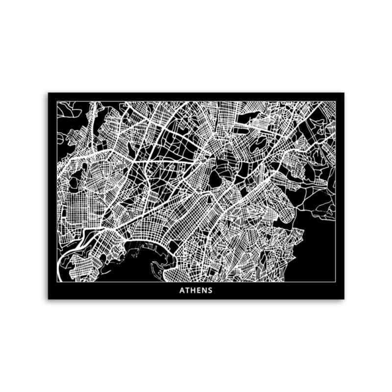 Leinwandbild - Athen - Stadtplan | Feeby