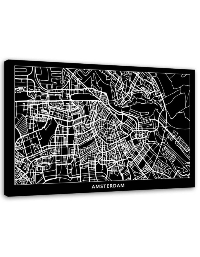 Bild auf Leinwand - Amsterdam - Stadtplan | Feeby