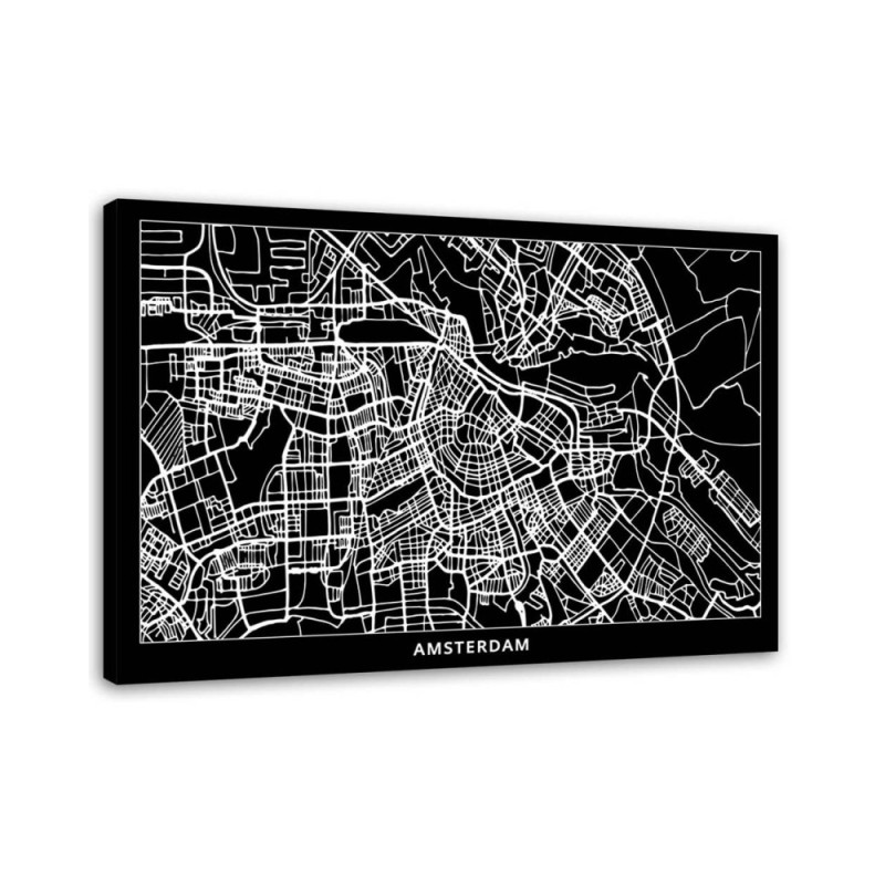 Bild auf Leinwand - Amsterdam - Stadtplan | Feeby