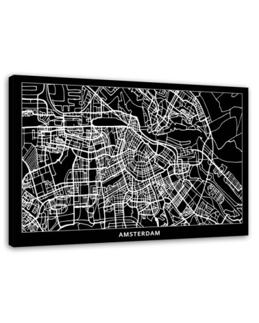 Bild auf Leinwand - Amsterdam - Stadtplan | Feeby
