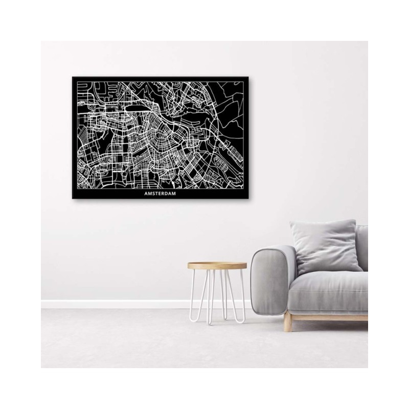 Bild auf Leinwand - Amsterdam - Stadtplan | Feeby