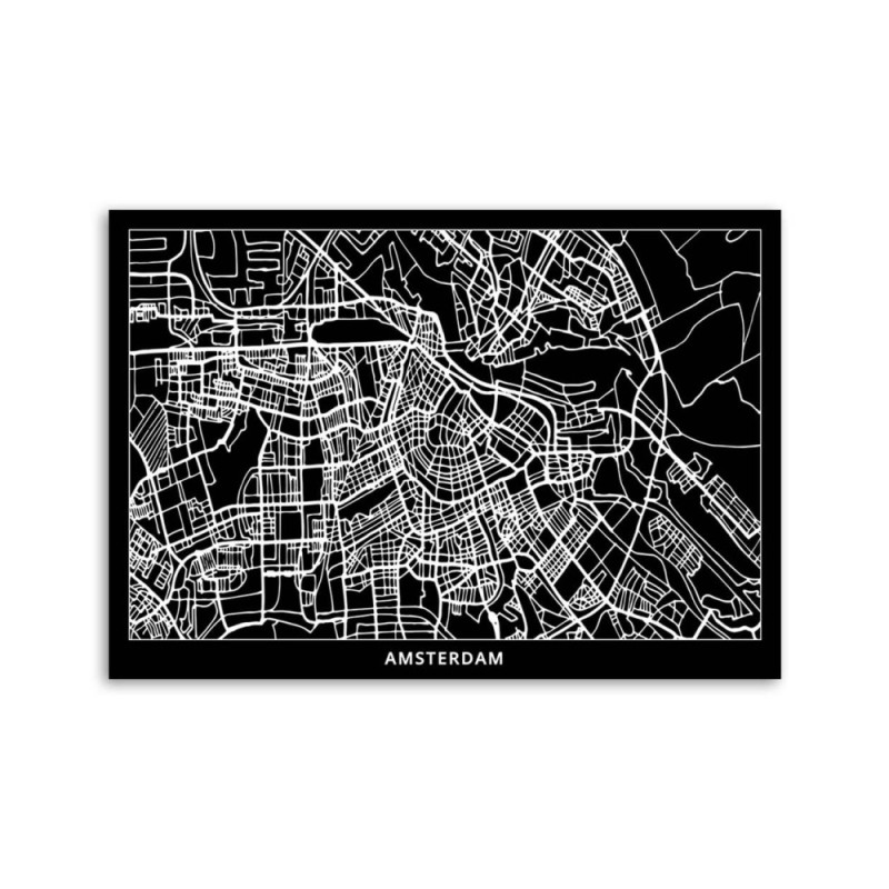 Bild auf Leinwand - Amsterdam - Stadtplan | Feeby