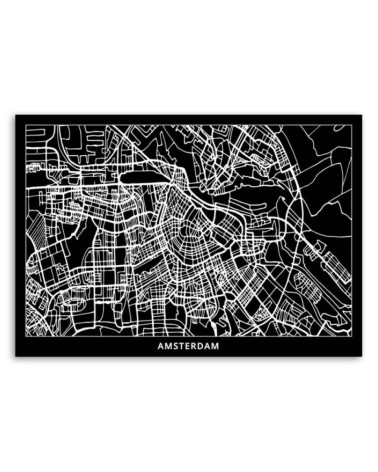 Bild auf Leinwand - Amsterdam - Stadtplan | Feeby