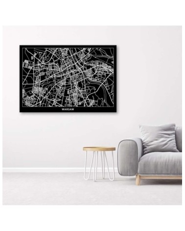 Leinwandbild - Warschau - Stadtplan | Feeby