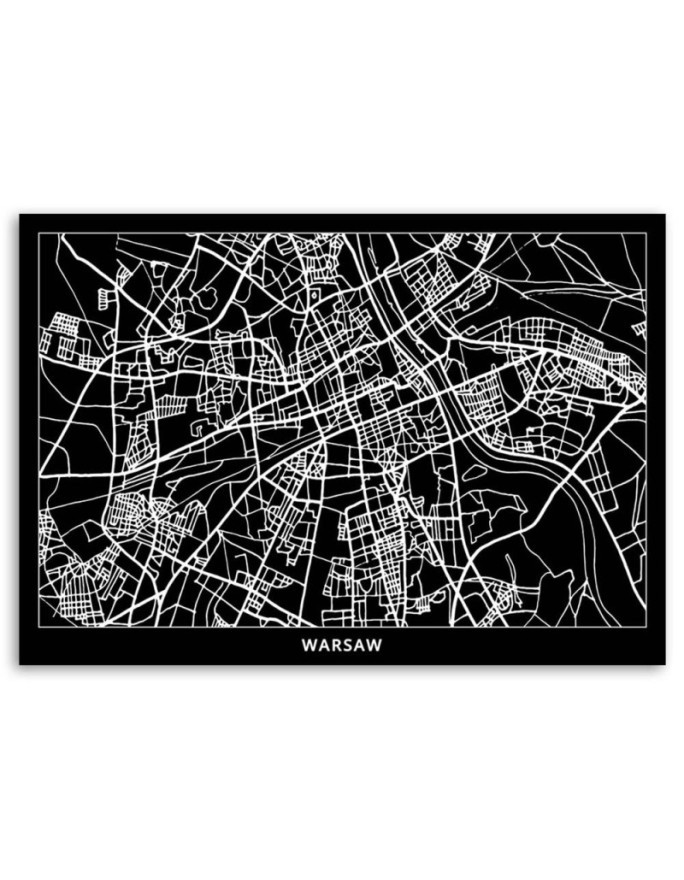 Obrazy do biura na płótnie - Warszawa plan miasta | FEEBY