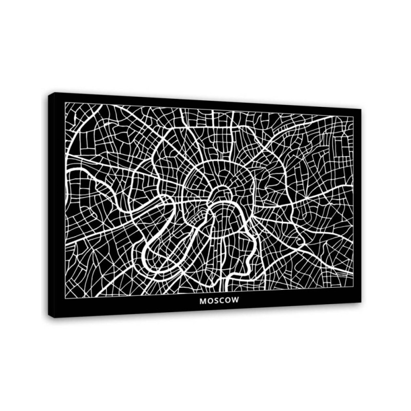 Wandbild für Wohnzimmer - Moskau - Stadtplan | Feeby