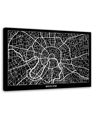 Wall art for the office on canvas - Moscow city plan | FEEBY