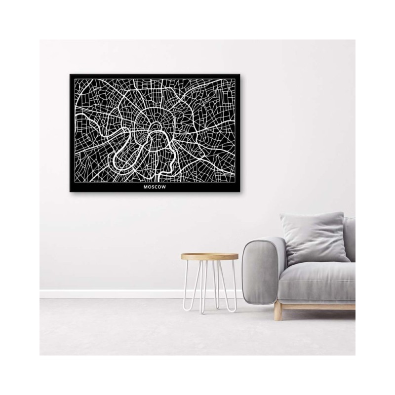 Wandbild für Wohnzimmer - Moskau - Stadtplan | Feeby