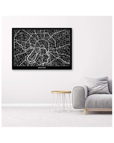 Wandbild für Wohnzimmer - Moskau - Stadtplan | Feeby