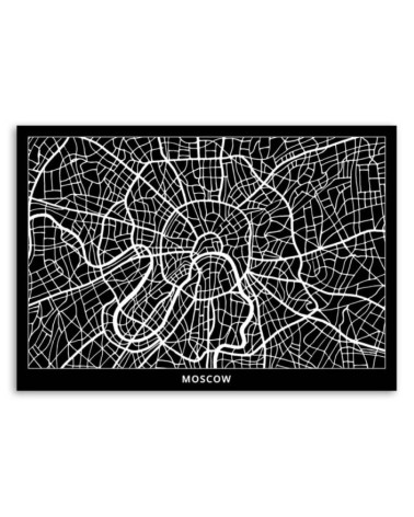 Wandbild für Wohnzimmer - Moskau - Stadtplan | Feeby