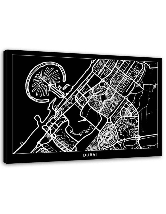 Modernes Wandbild - Dubai - Stadtplan | Feeby