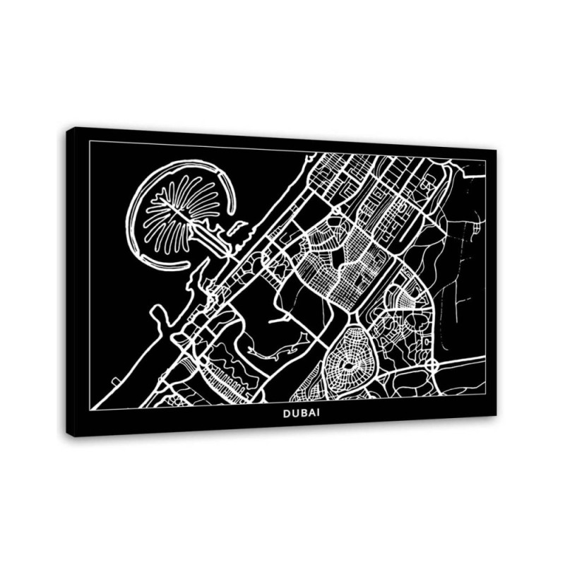 Modernes Wandbild - Dubai - Stadtplan | Feeby