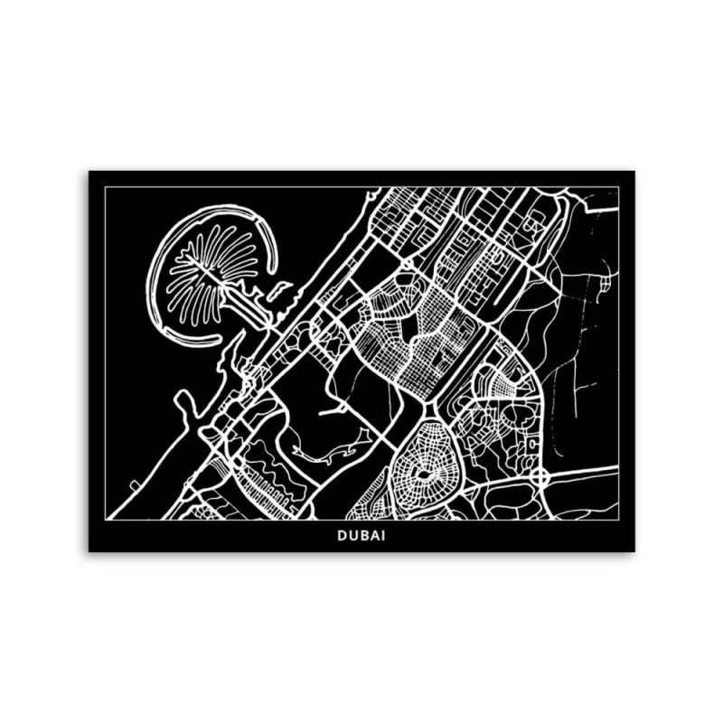 Modernes Wandbild - Dubai - Stadtplan | Feeby