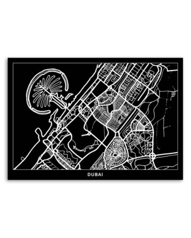 Modernes Wandbild - Dubai - Stadtplan | Feeby
