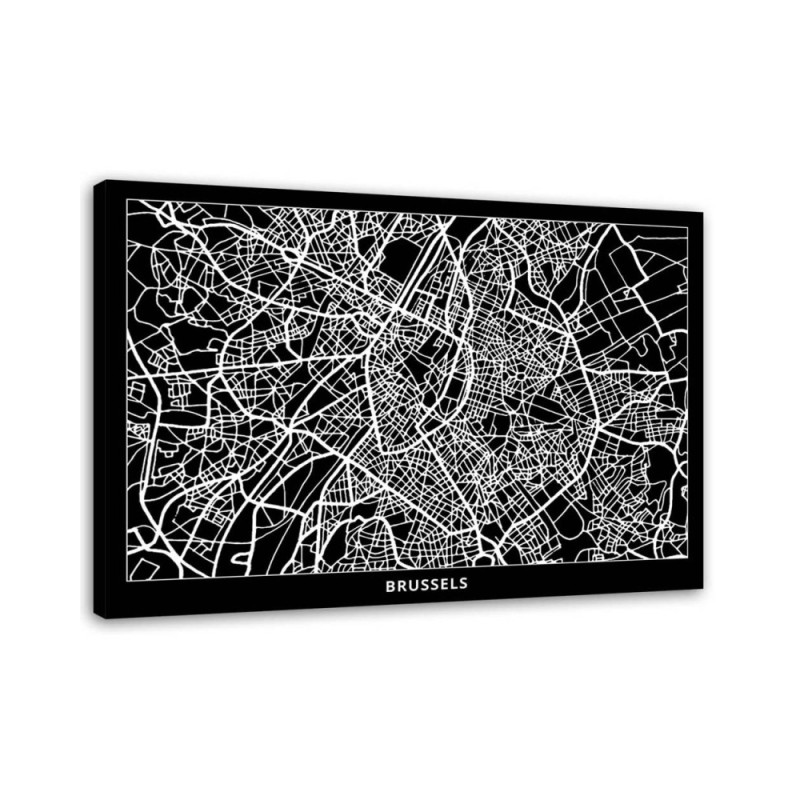 Leinwandbild - Brüssel - Stadtplan | Feeby