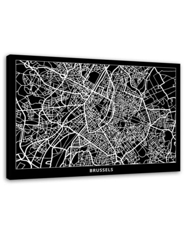 Leinwandbild - Brüssel - Stadtplan | Feeby