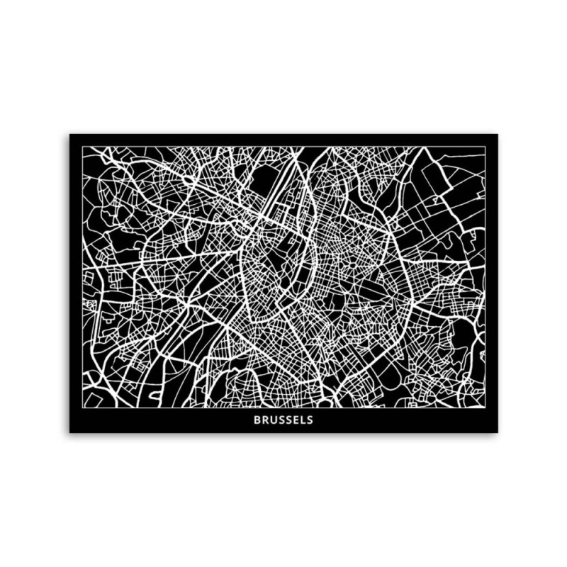 Leinwandbild - Brüssel - Stadtplan | Feeby