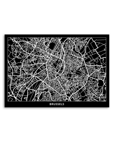 Leinwandbild - Brüssel - Stadtplan | Feeby