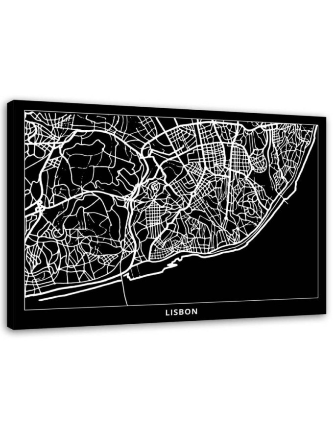 Bild auf Leinwand - Lissabon - Stadtplan | Feeby