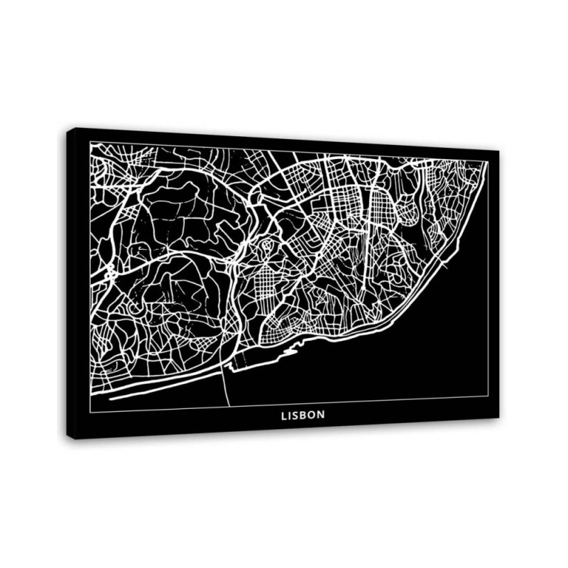 Bild auf Leinwand - Lissabon - Stadtplan | Feeby