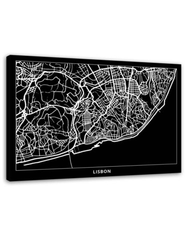 Canvas prints Murals for the office - Lisbon city plan | FEEBY