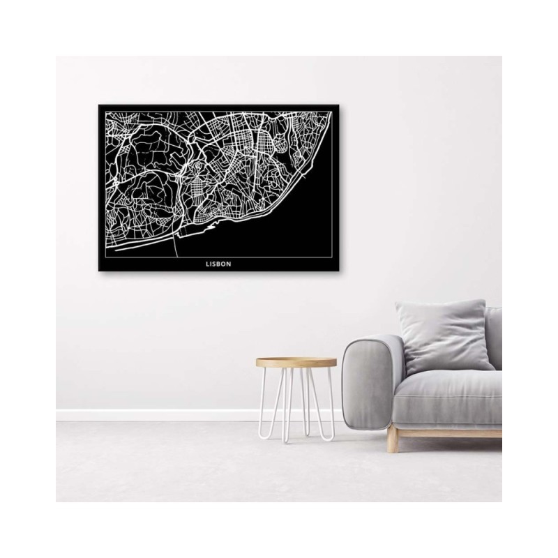 Bild auf Leinwand - Lissabon - Stadtplan | Feeby