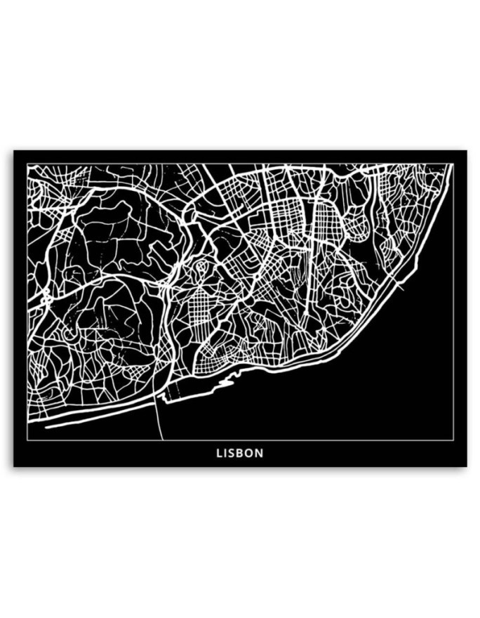 Canvas prints Murals for the office - Lisbon city plan | FEEBY