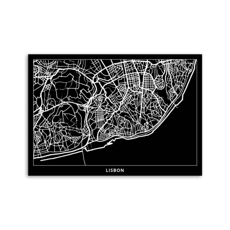 Bild auf Leinwand - Lissabon - Stadtplan | Feeby