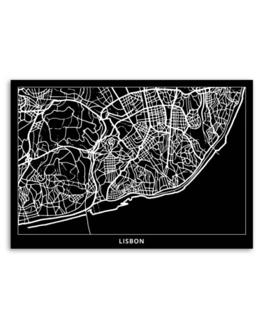 Bild auf Leinwand - Lissabon - Stadtplan | Feeby