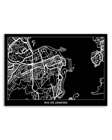 Leinwanddruck - Rio de Janeiro - Stadtplan | Feeby