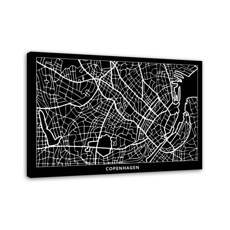 Bild auf Leinwand - Kopenhagen - Stadtplan | Feeby