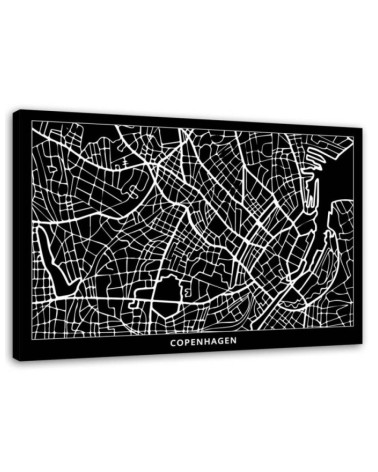 Bild auf Leinwand - Kopenhagen - Stadtplan | Feeby