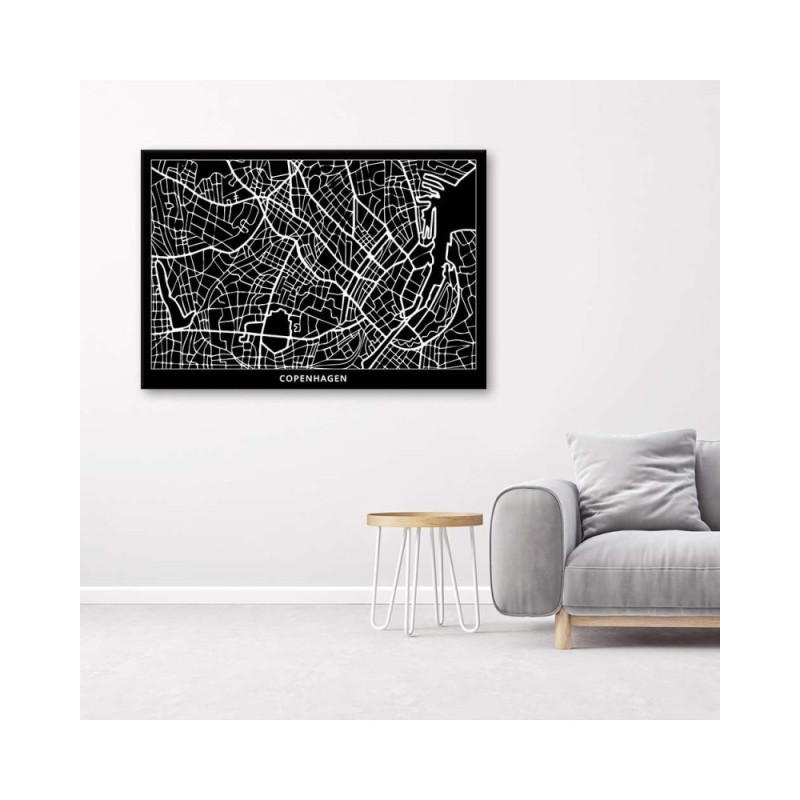 Bild auf Leinwand - Kopenhagen - Stadtplan | Feeby