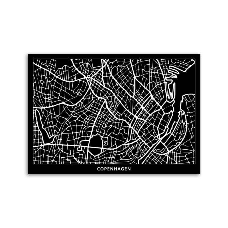 Bild auf Leinwand - Kopenhagen - Stadtplan | Feeby
