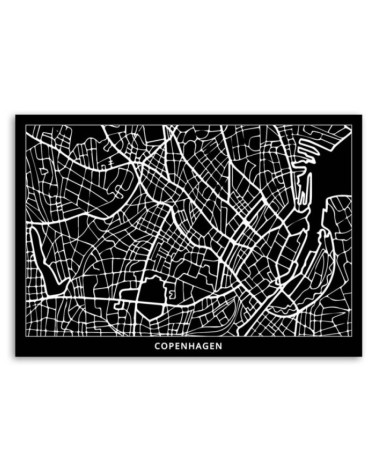 Bild auf Leinwand - Kopenhagen - Stadtplan | Feeby