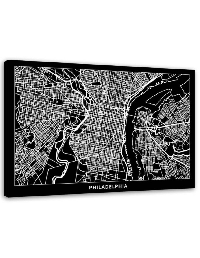 Leinwandbild modern - Philadelphia - Stadtplan | Feeby