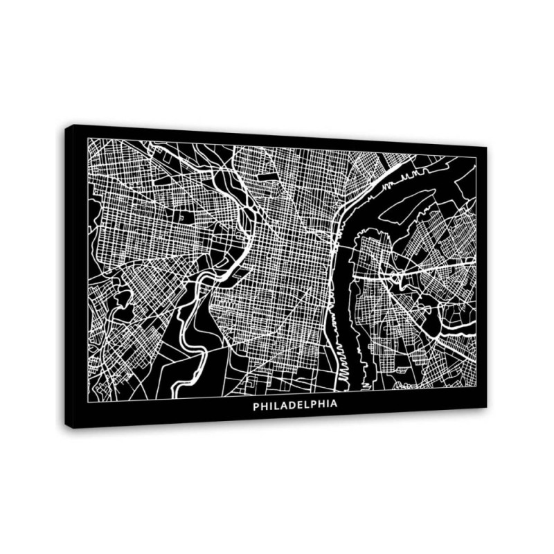Leinwandbild modern - Philadelphia - Stadtplan | Feeby
