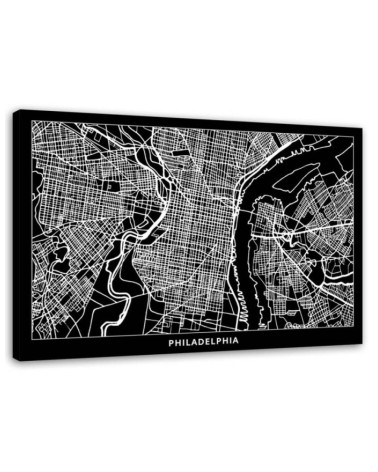 Leinwandbild modern - Philadelphia - Stadtplan | Feeby