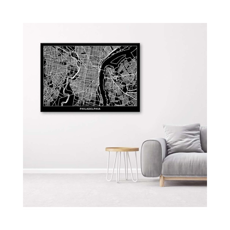 Leinwandbild modern - Philadelphia - Stadtplan | Feeby